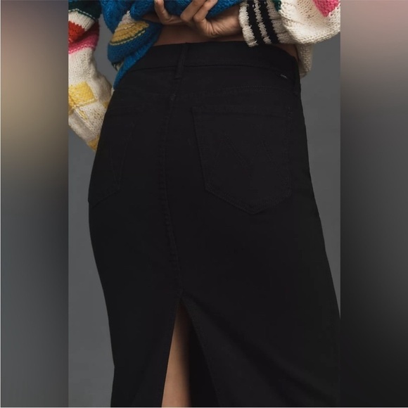 Mother The Flagpole Black Denim Midi Skirt - Picture 6 of 11